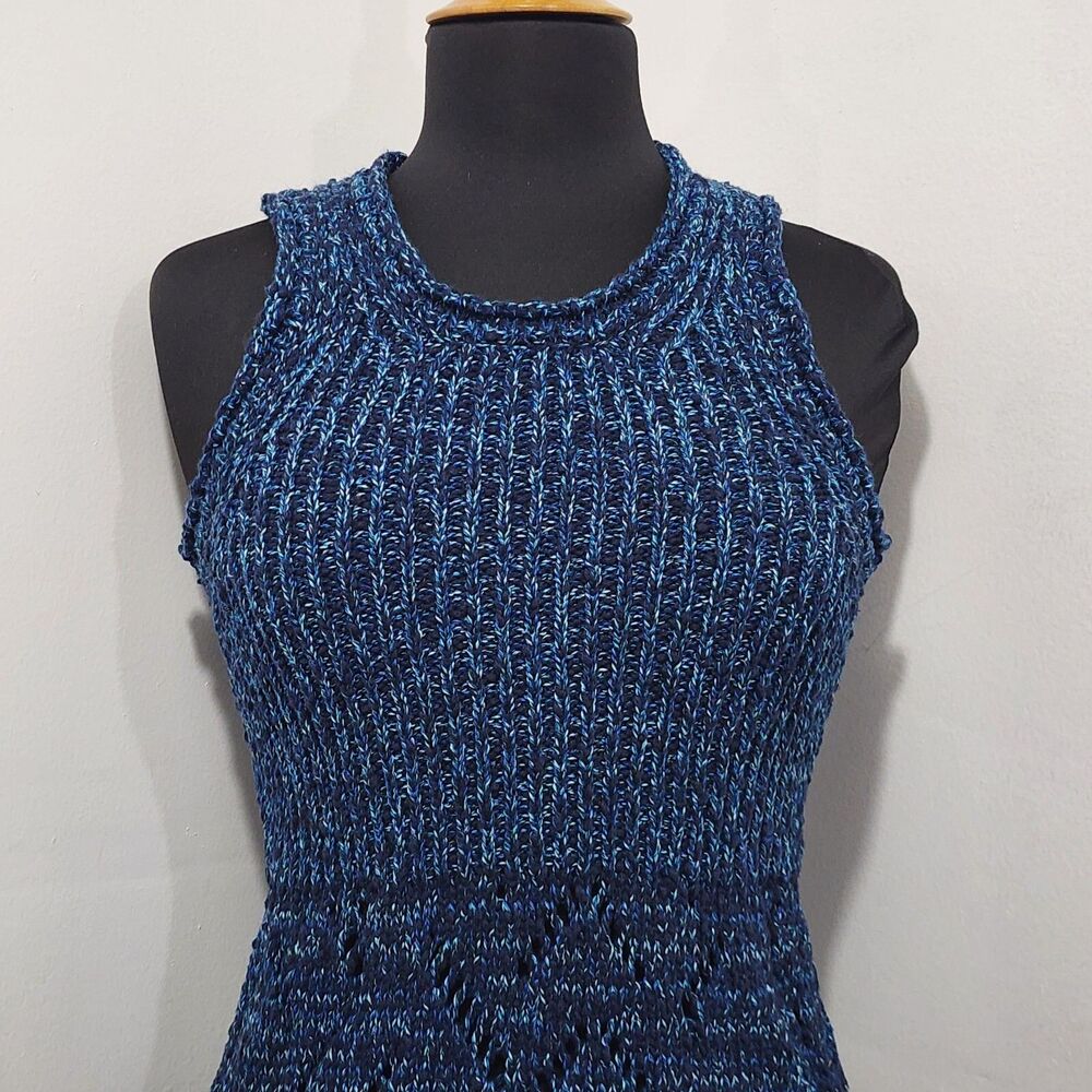 Anthropologie Pilcro Stitched Sleeveless Knit Sweater Tank Navy Blue NWT Size M - Picture 7 of 16